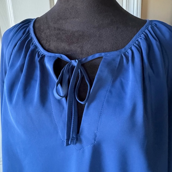 Abercrombie & Fitch Royal Blue Blouse with Tie-Neck - Picture 2 of 6